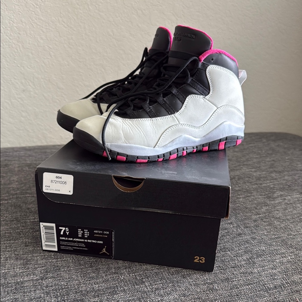 Jordan Black and Pink High-Top Sneakers